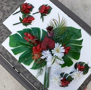 Tropical Island beach bridal bouquet 7 piece set